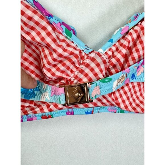 Vera Bradley Superbloom Printed Ruffled Bikini Top Women’s XL 16/18 Blue Floral - Picture 4 of 7